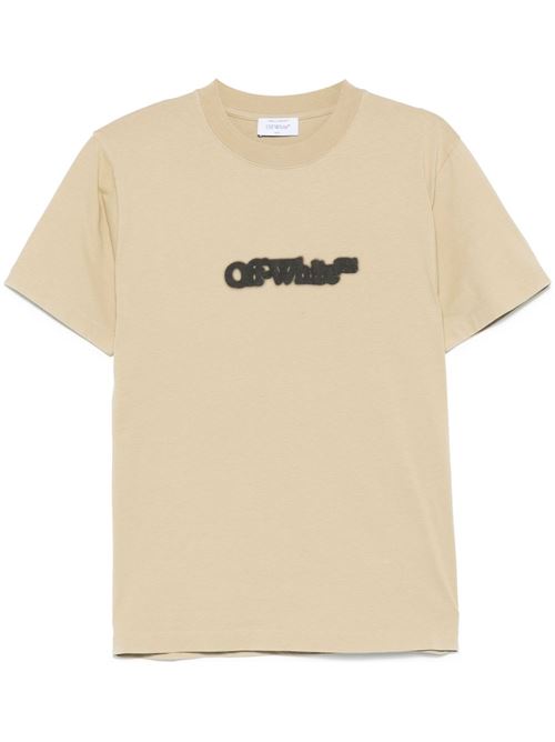 T-shirt beige con logo OFF WHITE | OMAA027S25JER00B6110